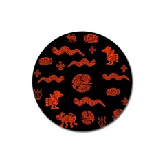 Aztecs Pattern Magnet 3  (round) by ValentinaDesign