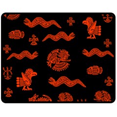 Aztecs Pattern Fleece Blanket (medium)  by ValentinaDesign