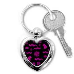 Aztecs Pattern Key Chains (heart)  by ValentinaDesign