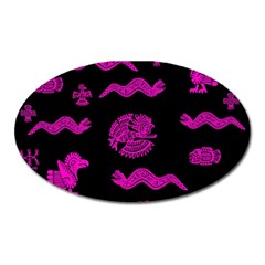 Aztecs Pattern Oval Magnet