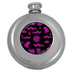 Aztecs Pattern Round Hip Flask (5 Oz) by ValentinaDesign