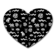 Aztecs Pattern Heart Mousepads by ValentinaDesign