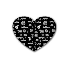 Aztecs Pattern Heart Coaster (4 Pack)  by ValentinaDesign