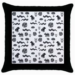 Aztecs Pattern Throw Pillow Case (black) by ValentinaDesign