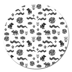 Aztecs Pattern Magnet 5  (round) by ValentinaDesign