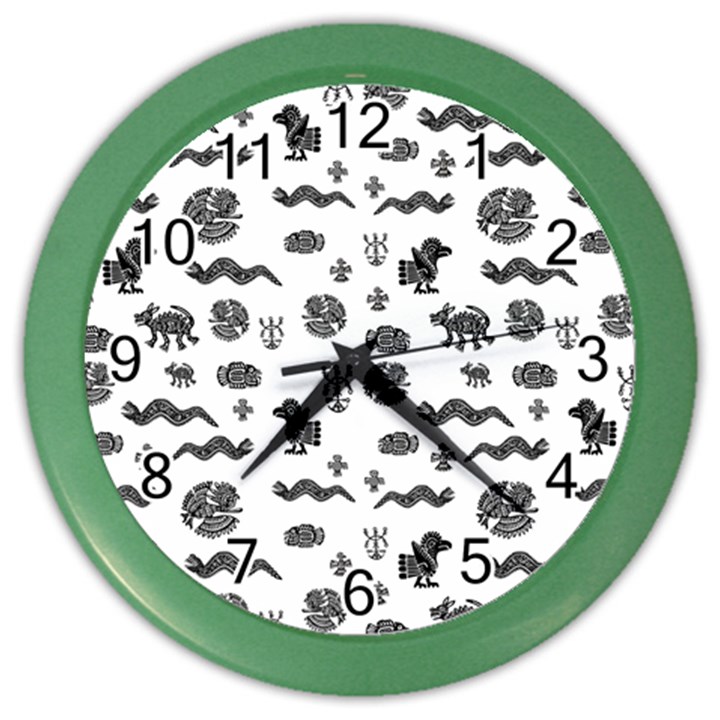 Aztecs pattern Color Wall Clocks