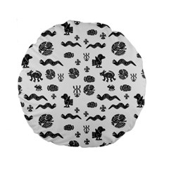 Aztecs Pattern Standard 15  Premium Round Cushions by ValentinaDesign