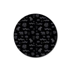 Aztecs Pattern Rubber Coaster (round)  by ValentinaDesign