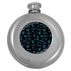 Aztecs Pattern Round Hip Flask (5 Oz) by ValentinaDesign