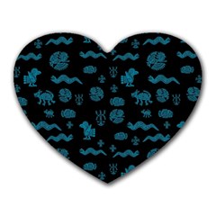 Aztecs Pattern Heart Mousepads by ValentinaDesign