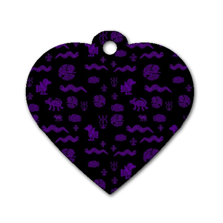 Aztecs pattern Dog Tag Heart (One Side)