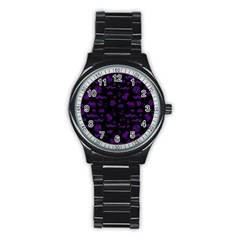 Aztecs Pattern Stainless Steel Round Watch by ValentinaDesign