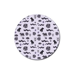 Aztecs Pattern Rubber Round Coaster (4 Pack)  by ValentinaDesign