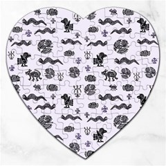 Aztecs Pattern Jigsaw Puzzle (heart) by ValentinaDesign