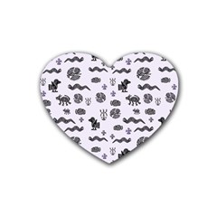 Aztecs Pattern Heart Coaster (4 Pack)  by ValentinaDesign