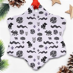 Aztecs Pattern Snowflake Ornament (two Sides)