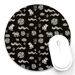 Aztecs Pattern Round Mousepads by ValentinaDesign