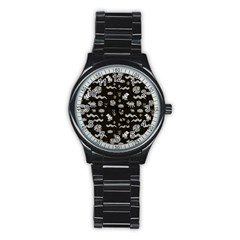 Aztecs Pattern Stainless Steel Round Watch by ValentinaDesign