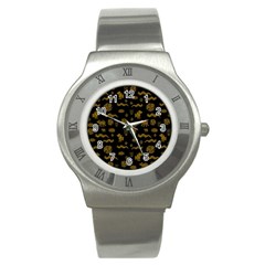 Aztecs Pattern Stainless Steel Watch by ValentinaDesign