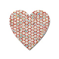 Honeycomb Pattern             Magnet (heart) by LalyLauraFLM