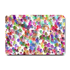 Colorful Spirals On A White Background             Small Doormat by LalyLauraFLM