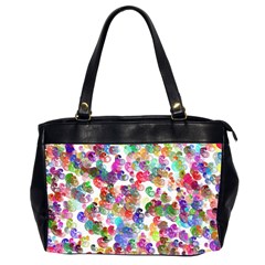 Colorful Spirals On A White Background             Oversize Office Handbag (2 Sides) by LalyLauraFLM