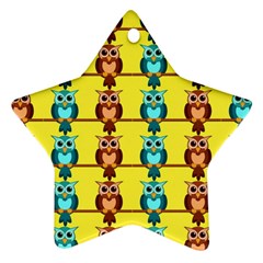 Owls Pattern            Ornament (star) by LalyLauraFLM