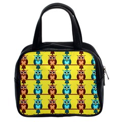 Owls Pattern            Classic Handbag (two Sides) by LalyLauraFLM