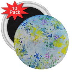 Watercolors Splashes              3  Magnet (10 Pack) by LalyLauraFLM