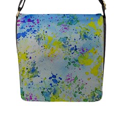 Watercolors Splashes              Flap Closure Messenger Bag (l) by LalyLauraFLM