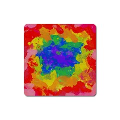 Colorful Paint Texture           Magnet (square) by LalyLauraFLM