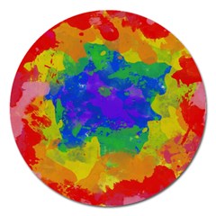 Colorful Paint Texture           Magnet 5  (round) by LalyLauraFLM