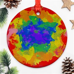 Colorful Paint Texture           Ornament (round) by LalyLauraFLM