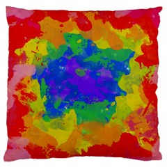 Colorful Paint Texture     Large Flano Cushion Case (two Sides) by LalyLauraFLM