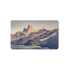 Fitz Roy And Poincenot Mountains Lake View   Patagonia Magnet (name Card) by dflcprints