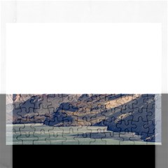 Fitz Roy And Poincenot Mountains Lake View   Patagonia Rectangular Jigsaw Puzzl by dflcprints