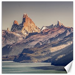 Fitz Roy And Poincenot Mountains Lake View   Patagonia Canvas 12  X 12   by dflcprints