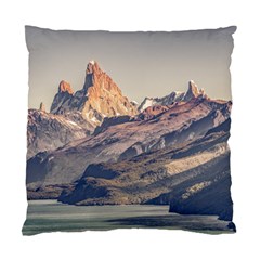 Fitz Roy And Poincenot Mountains Lake View   Patagonia Standard Cushion Case (two Sides) by dflcprints