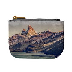 Fitz Roy And Poincenot Mountains Lake View   Patagonia Mini Coin Purses by dflcprints