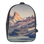 Fitz Roy And Poincenot Mountains Lake View   Patagonia School Bags(Large)  Front