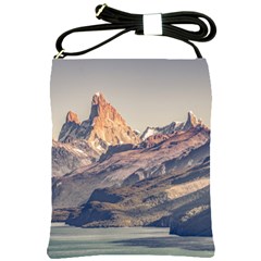 Fitz Roy And Poincenot Mountains Lake View   Patagonia Shoulder Sling Bags by dflcprints