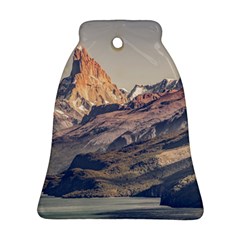 Fitz Roy And Poincenot Mountains Lake View   Patagonia Ornament (bell) by dflcprints