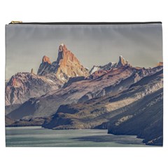 Fitz Roy And Poincenot Mountains Lake View   Patagonia Cosmetic Bag (xxxl)  by dflcprints