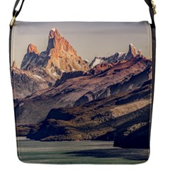 Fitz Roy And Poincenot Mountains Lake View   Patagonia Flap Messenger Bag (s) by dflcprints