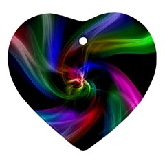 Abstract Art Color Design Lines Heart Ornament (two Sides)