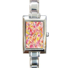 Pretty Painted Pattern Pastel Rectangle Italian Charm Watch by Nexatart