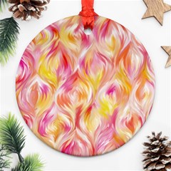 Pretty Painted Pattern Pastel Ornament (round) by Nexatart