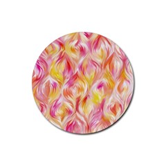 Pretty Painted Pattern Pastel Rubber Round Coaster (4 Pack)  by Nexatart