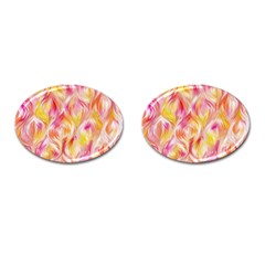 Pretty Painted Pattern Pastel Cufflinks (oval) by Nexatart