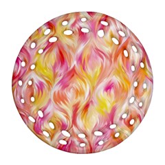 Pretty Painted Pattern Pastel Round Filigree Ornament (two Sides) by Nexatart